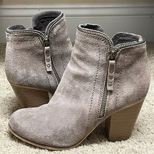 Taupe suede ankle boots